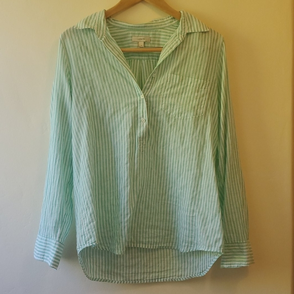 J. Crew Tops - J. Crew Henley/Popover Striped Top, 6